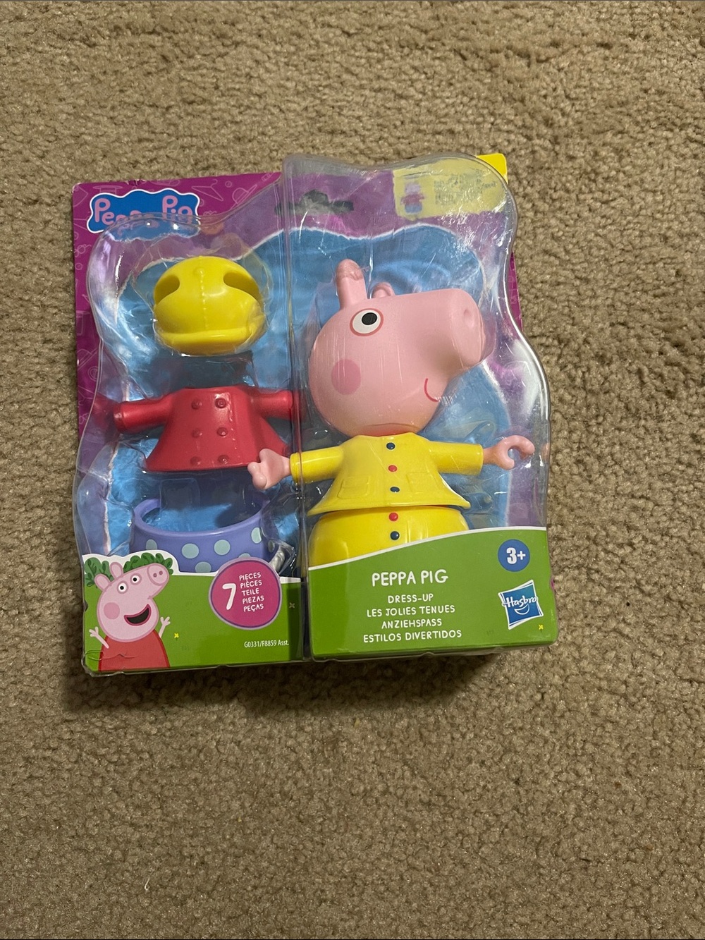 Peppa Pig Dress-Up Figure - Pink Peppa with Yellow Coat & Red Outfit Pieces